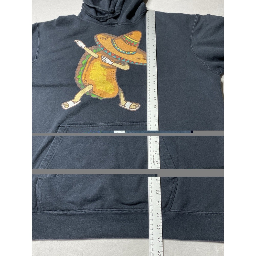 Port & Company Dabbing Taco Hoodie XL Faded Black Sombrero Graphic - Picture 4 of 11